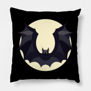 Bat in the moonlight Illustration Pillow