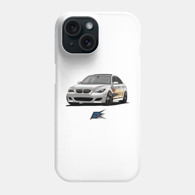 bmw m5 v10 white Phone Case by naquash