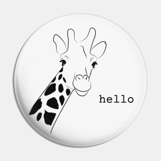 Giraffe Says Hello Pin