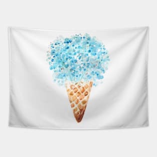 blue gypsopgila flowers cone watercolor Tapestry