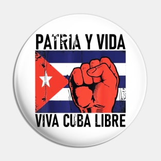 Cuba Flag Cuba Power Pride Vintage Sos Cuba Pin