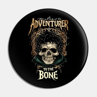 Adventurer to the Bone - Halfling Skull - Fantasy Pin