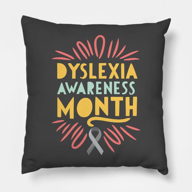 Dyslexia Awareness Month – October Pillow by irfankokabi