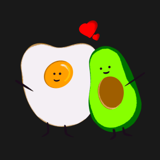 Cute egg and avocado couple cartoon T-Shirt