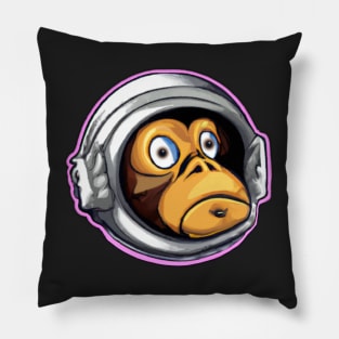 Astraminals Cartoon Monkeynaut Head Pink Pillow