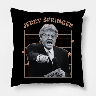 Jerry springer --- 70s aethetic Pillow