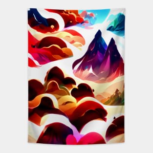 Peak of the World Fluid Abstract Pattern Tapestry