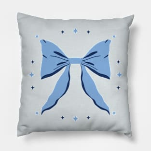 Pretty bow - blue Pillow