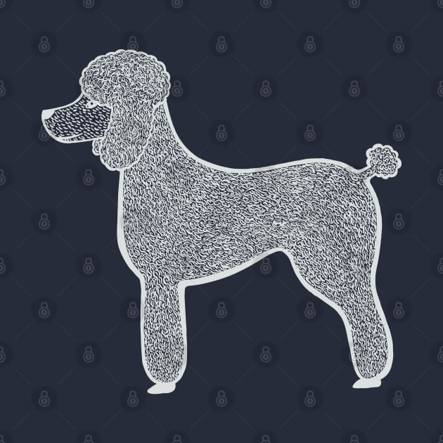 Poodle Ink Art - cool dog design - dark colors by Green Paladin