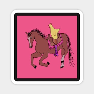 Chicken riding a horse Magnet