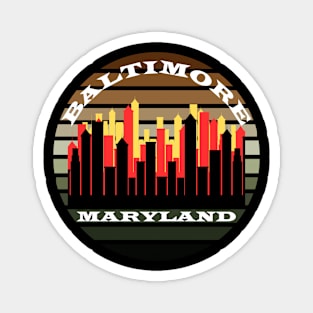 BALTIMORE MARYLAND CITY SCAPE DESIGN Magnet