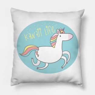 Kawaii life unicorn Pillow