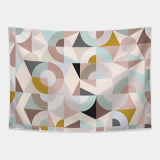 Modern Geometry in Pastels Tapestry