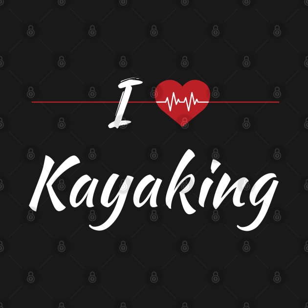 I Love Kayaking Cute Red Heartbeat by SAM DLS