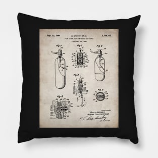 Scuba Tank Patent - Scuba Diver Deep Sea Diving Art - Antique Pillow