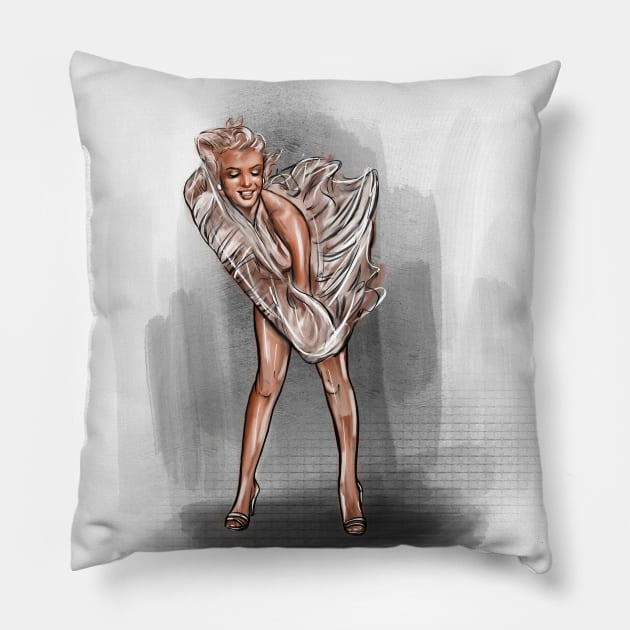 Marilyn Monroe Pillow by Svetlana Pelin