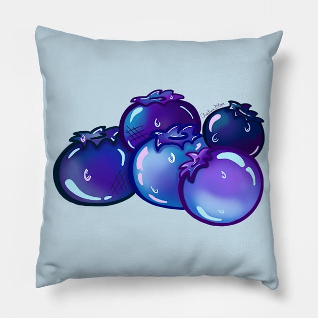 Blueberries Pillow by Custom Baubles & Designs