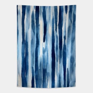 Blue Indigo Organic Pattern Tapestry