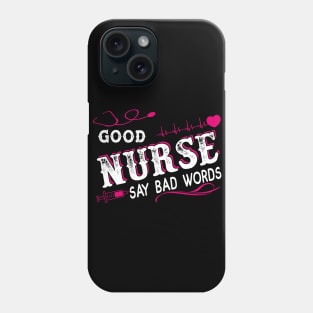 Good Nurses Say Bad Words Heartbeat Flowers Women Phone Case