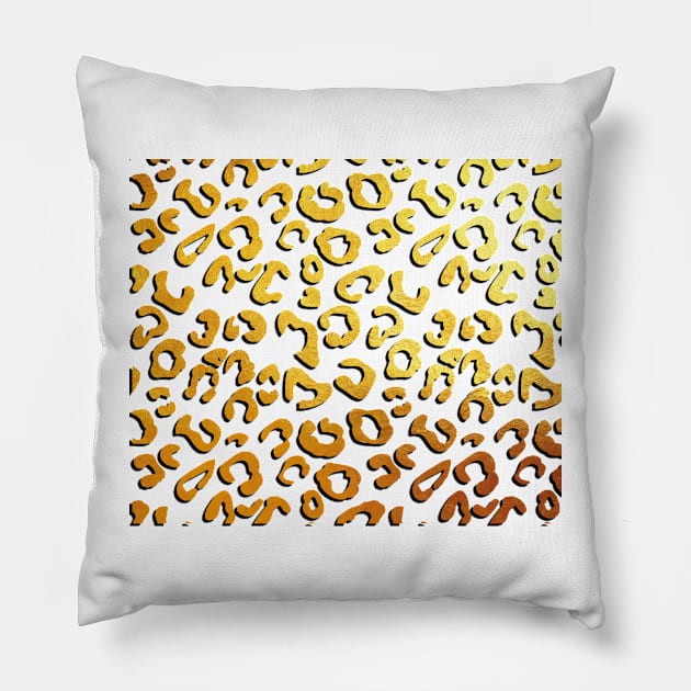 Golden leopard print, black shadow Pillow by ColorsHappiness