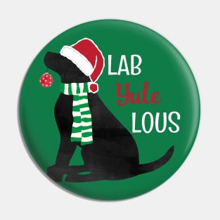 Holiday Black "Lab Yule Lous" Xmas Dog Pin