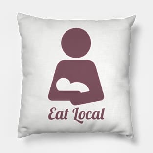 Eat Local Mauve Pillow