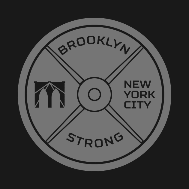 Brooklyn Strong, Brooklyn Bridge, Weight, Gray Design by rydr2103