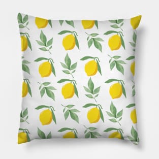 Lemon and green leaf Mediterranean vibe Pillow