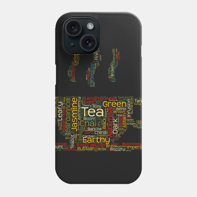 Tea Lover TShirt with over 100 Tea Terms in a Word Cloud Phone Case by SecondActTees