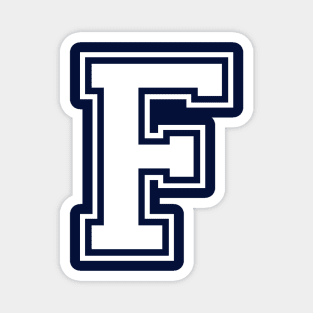 Initial Varsity Style Letter F Design Magnet