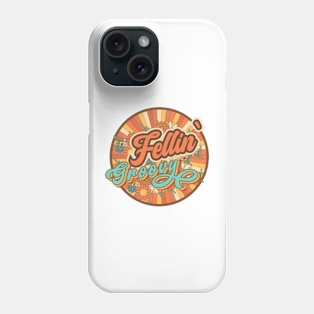 Fellin groovy Runner retro quote  gift for running Vintage floral pattern Phone Case by HomeCoquette