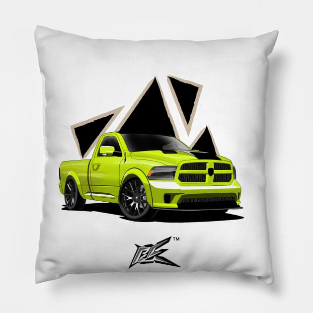 ram 1500 rt high vis green Pillow by naquash