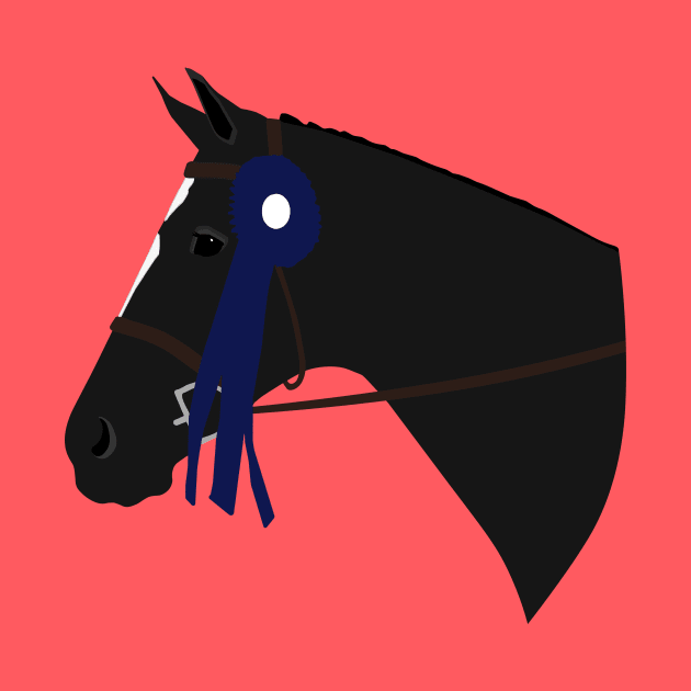 Blue Ribbon (Black Horse) by AliScarletAdams