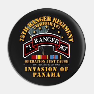 Just Cause - 75th Ranger Rgt  w Svc Ribbons Pin