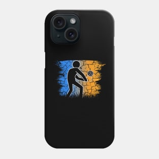 Travel back in time with beach volleyball - Retro Sunsets shirt featuring a player! Phone Case