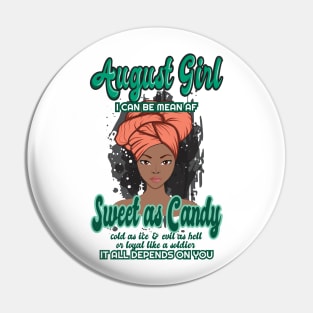 'August Girl African Woman' Awesome Melanin Gift Pin