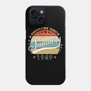 Awesome Since january 1949 Birthday Retro Sunset Vintage Funny Gift For Birthday Phone Case