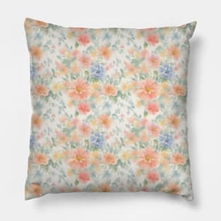 Retro Abstract Summer Floral Texture Pillow