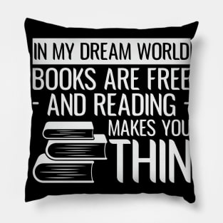 Books Make Me Thin Funny Reader Bookworm Gifts 2024 Pillow