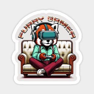 Red Panda VR Adventurer - Retro Gaming Bliss Magnet