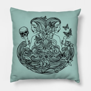 Lady Life & Death Pillow