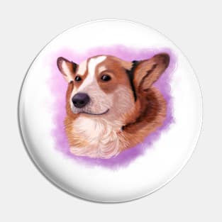 Majestic Corgi Portrait Pin