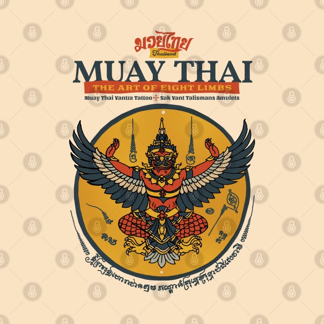 Vintage Muay Thai Garuda Tattoo by KewaleeTee