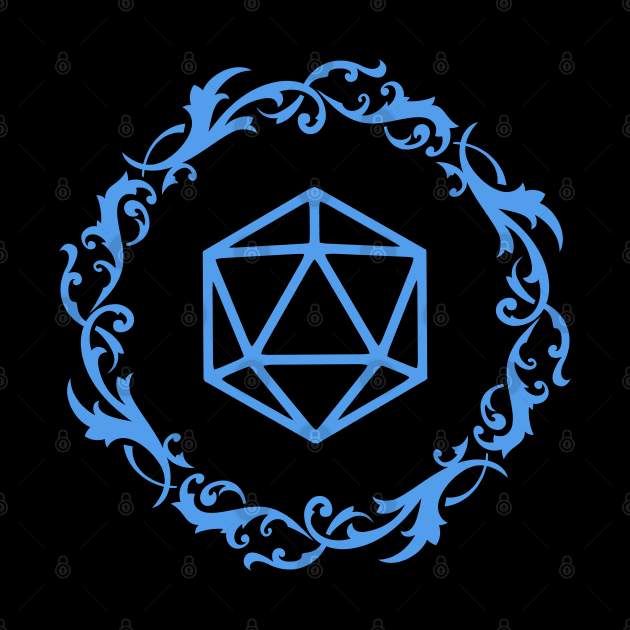 Magical Polyhedral D20 Dice Blue Tabletop RPG by dungeonarmory