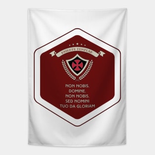 Crusader Cross ✙ Knights Templar ✙ Historic Christian Warriors Brotherhood Red Insignia Tapestry