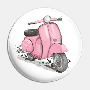 Pink Classic Retro Scooter Pin