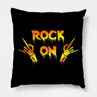 Rock Style Gold Devil Horns Sign Pillow