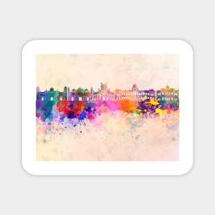 Dhaka skyline in watercolor background Magnet