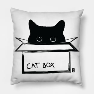Cat box - a cat in a box Pillow