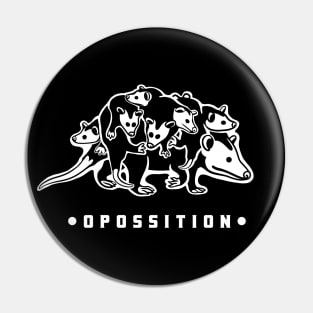 Opossum mom and her cute children. Funny political pun. Pin